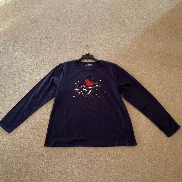 size XL, bust up to 44” inches, cardinal embellished long sleeve shirt, new cond - Picture 4 of 8